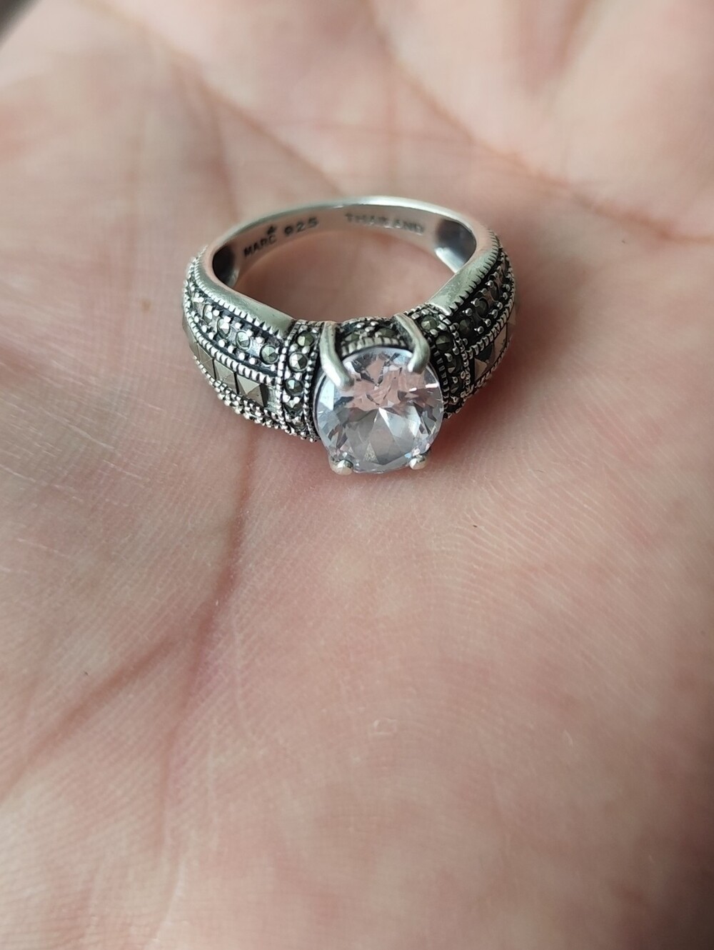 SS 925 Cubic Zirconia Ring (Sz: 7)